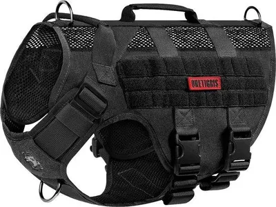 Produktbild von Unyqoos® No‑Pull Hundegeschirr Aire Mesh – verstellbares, atmungsaktives 1000D‑Nylon Brustgeschirr mit 3 Edelstahl-D‑Ringen, 2 Griffen & Molle, Gr. S/M/L