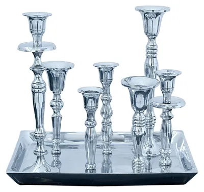 Produktbild von Kerzenständer MODERN BAROCK 7-flammig Silber Aluminium poliert