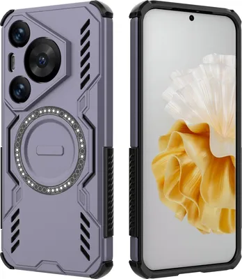 Produktbild von Magnetisch Hülle für Huawei Pura 70 Pro, Hybrid PC TPU Bumper Stoßfestes Loch Wärmeableitung Handyhülle Lila