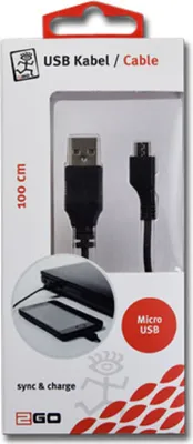 Image de 2GO 793878 2GO USB Ladekabel - schwarz - 100cm für Micro-USB