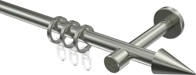 Produktbild von Interdeco Gardinenstange / Vorhangstange Edelstahl-Optik, Typ Sinux Scarano (Kegel), 16 mm Ø 1-läufig, 420 cm