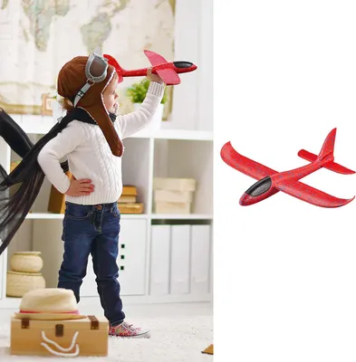 Produktbild von Wurfgleiter Segelflugzeug Bastelset 3teilig rot 48cm Gleiter Spielzeug Segler Kinderspielzeug Outdoor