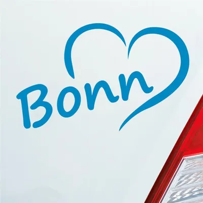 Produktbild von Auto Aufkleber Bonn Herz Stadt City Heart Liebe Love 13x8 cm Hellblau Sticker Heckscheibenaufkleber