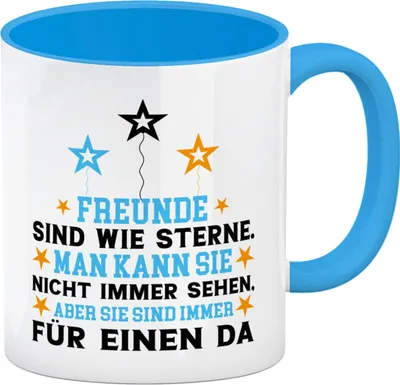 Produktbild von Freundschaft Kaffeebecher in hellblau mit Spruch für den besten Freund