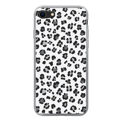 Produktbild von MuchoWow® Handyhülle Schutzhülle Hülle für iPhone SE 2022 Panther Druck - Grau - Abstrakt Silikon Softcase Handy Hülle - Schutzhülle