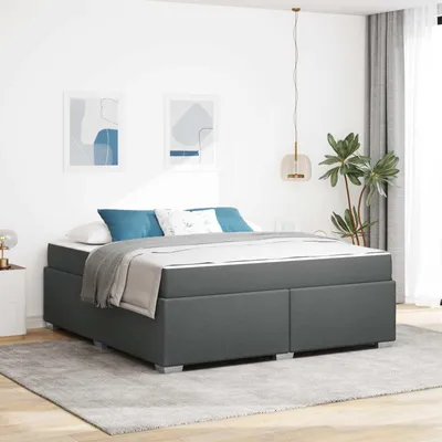 Immagine prodotto di vidaXL Struttura letto con materasso grigio scuro 180 x 200 cm tessuto