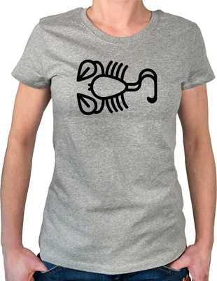 Produktbild von Huuraa Damen T-Shirt Skorpion Sternzeichen Symbol L Sport Grey Bio Baumwolle Fairtrade Damenshirt Geschenkidee