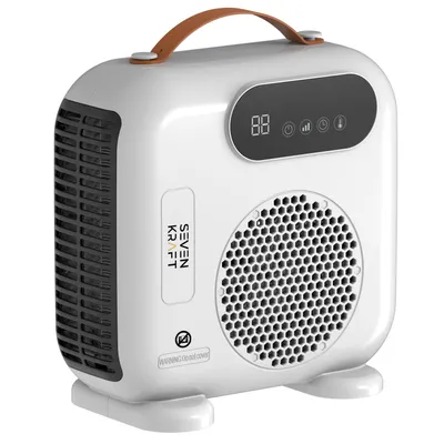 Zdjęcie produktu dla Termowentylator Sevenkraft 2000W z pilotem i panelem LED, farelka z timerem (1-24h), funkcja chłodnego nawiewu, praca w pionie i poziomie