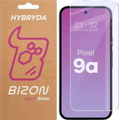 Produktbild von Flexibles Hybridglas für Google Pixel 9a, Bizon Glass Mule