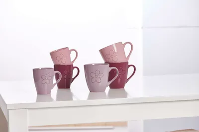 Produktbild von Becher 360ml 6er Set sortiert Flower