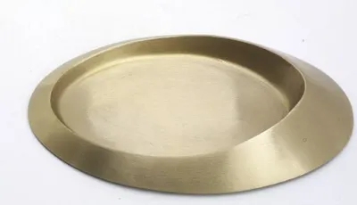 Produktbild von Kerzenteller, Kerzenuntersetzer oval 19x11 cm, gold, für Kerzen, Hochzeitskerzen, Taufkerzen