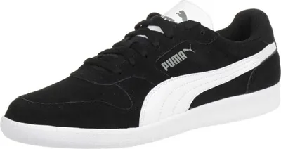 A single black Puma sneaker with a white stripe is shown against a white background.