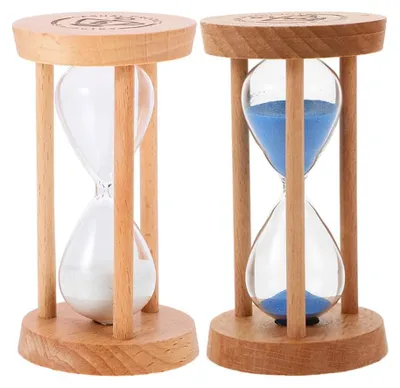 Produktbild von Milisten 2 Sanduhren, 5 Minuten, Holzrahmen, 9 cm x 5 cm, dekorative Sanduhr, Timer für Klassenzimmer, Küchen, Wohnungen