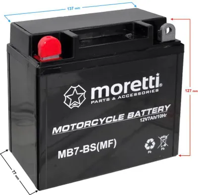 Produktbild von Moretti 12V AGM (Gel) MB7-BS /12N7-3A Batterie