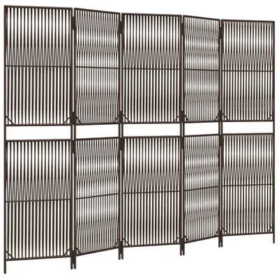 Produktbild von vidaXL Paravent 5-tlg. Braun Poly Rattan