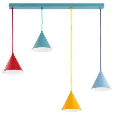 Immagine prodotto di Lampada a sospensione GANNA multicolore 4xE27x15W in metallo, dimensioni: 75x15x71 cm, IP20, Alfa