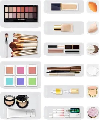 Image de Lot de 16 rangements pour tiroir en plastique