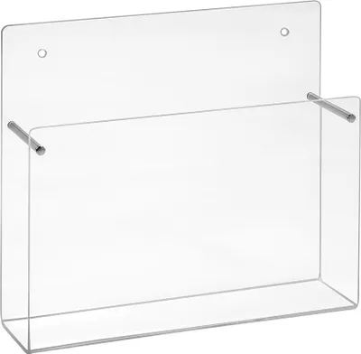 Produktbild von Quadratischer Wandprospekthalter 150x150mm aus Acrylglas / Wandmontage / Bohrlöcher / Acryl