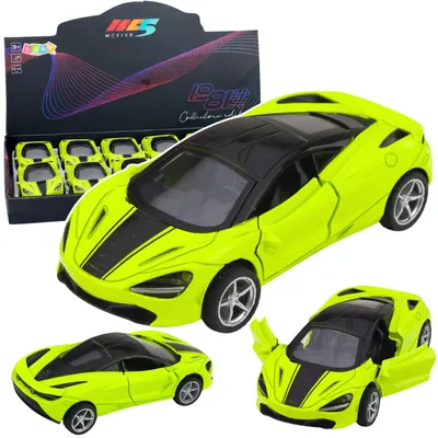 Zdjęcie produktu dla Metalowe światła samochodu sportowego brzmią na zielono 1:32