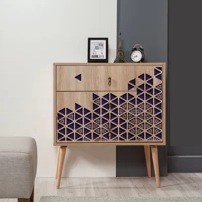 Produktbild von Skye Decor, Trio - 123, Kommode, Sonoma-Eiche, 100 % MELAMINBESCHICHTETE SPANPLATTEN, 80 x 40 x 90 cm