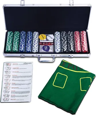 Obrázok produktu pre COSTWAY Poker Set Poker Case 500 laserových žetónov Alu Case + handrička + 2 pokerové balíčky
