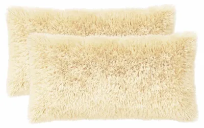 Immagine prodotto di vidaXL, 2 federe per cuscini, colore crema, 40 x 80 cm, in pile di poliestere