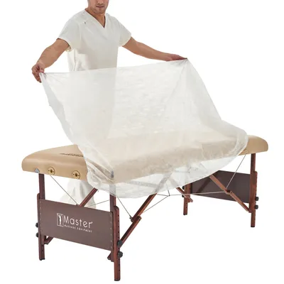 Produktbild von Master Massage Einweg Spanntuchlaken Spannbezüge Vlies Bezug (10 St./Pack) Abdeckung Überzug für Massageliege Behandlung Praxisbedarf