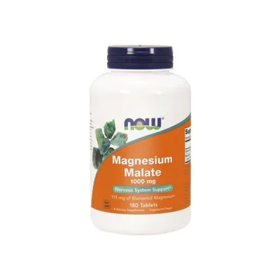Produktbild von NOW Foods - Magnesium Malat, 1000 mg, 180 Tabletten