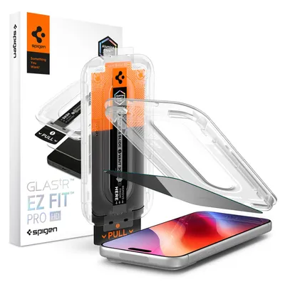 Obrázek produktu pro Spigen Glas.tR EZ Fit Pro HD Privacy, Apple, iPhone 18 Pro, Odolný proti rozbití, Odolné proti poškrábání, Černá, 1 kusů, Obrázek vytvořený pomocí AI