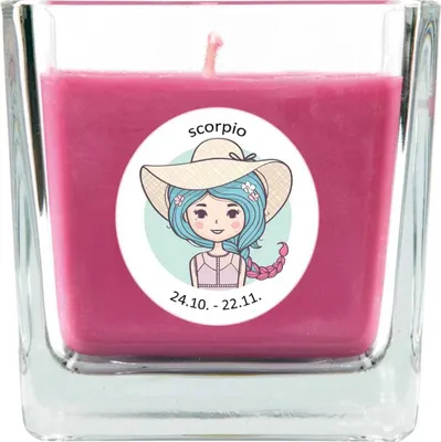 Produktbild von HS Candle "Sternzeichen" Duftkerze Lavendel im Bonbonglas ( Skorpion ) - viele Motive zur Auswahl, 190g - Brenndauer bis zu 50 Std - Scorpio