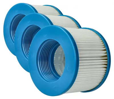 Produktbild von vhbw 3x Filterkartusche kompatibel mit Arebos 24 V 70 W Pool - Ersatzfilter Blau Weiß