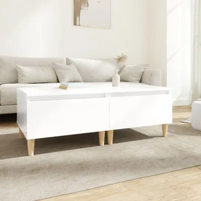 Obrázek produktu pro The Living Store Odkládací stolky 2 ks. Bílý vysoký lesk 50x46x35 cm Materiál na bázi dřeva