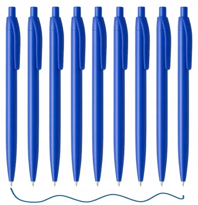 Produktbild von M&C ABS Kugelschreiber blau mit Drücker 10er Pack