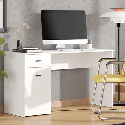 Immagine prodotto di Porven - Scrivania, 140x50x77h cm Bianco Opaco, un Cassetto