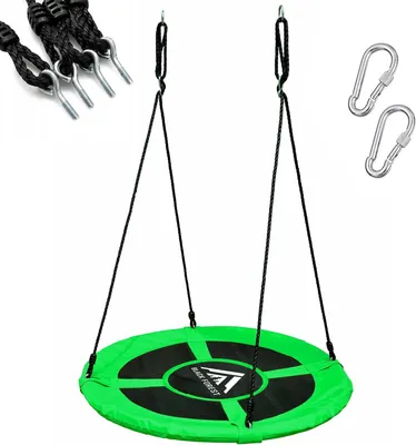 Produktbild von Extralink Schaukel Tellerschaukel Garten Schaukel Grün Ø 100 cm Outdoor Kinderschaukel