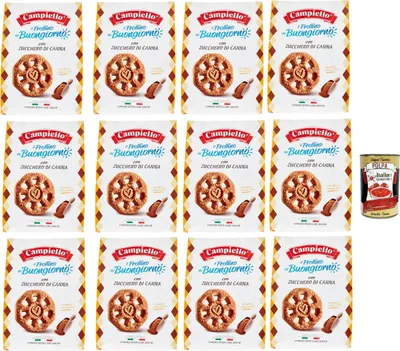 Produktbild von Campiello il Frollino del Buongiorno con zucchero di canna, Shortbread mit brauner Zucker, biscuits cookies 100% Italienische Kekse 12x 700g + Italian Gourmet polpa 400g