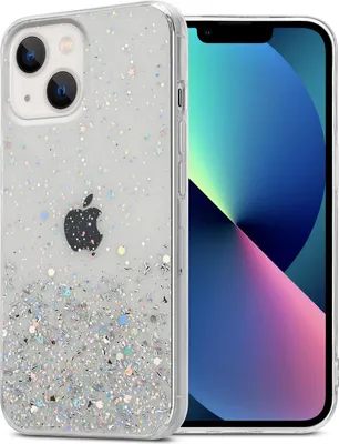 Produktbild von Cadorabo Hülle für Apple iPhone 13 MINI Schutz Hülle in Transparent Handyhülle TPU Etui Glitter Cover Case Glitzer