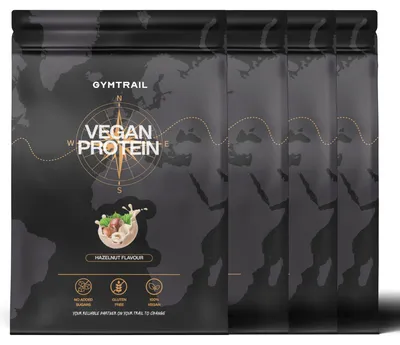 Produktbild von GYMTRAIL® Veganes Eiweißpulver aus Erbsenprotein 2000g | Pflanzliches Proteinpulver mit essenziellen Aminosäuren | Ohne Soja und Süßungsmittel mit Birkenzucker | Hazelnut
