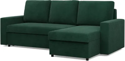 Produktbild von Ecksofa mit Schlaffunktion NEO, Cord - Dunkelgrün