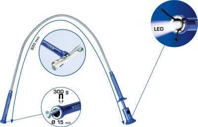 Produktbild von Brilliant Tools Krallengreifer mit Magnet und LED, formbar