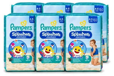 Produktbild von 6 x Pampers Splashers Schwimmwindeln - Größe 4 (9-15 kg) - Großpackung - 6 Stück