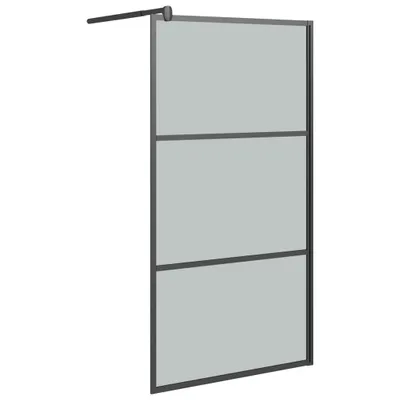 Image de vidaXL Paroi de douche pour douche à l'italienne 115x195 cm verre ESG foncé noir