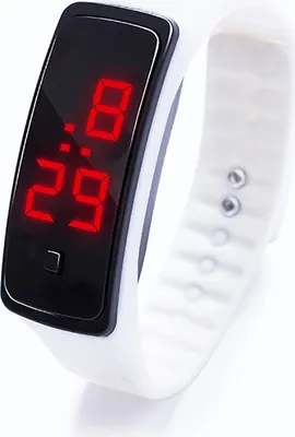 Zdjęcie produktu dla Opaska LED z cyfrowym wyświetlaczem Zegarek studencki dla dzieci Sportowy żel krzemionkowy biały