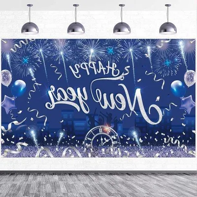 Zdjęcie produktu dla Niebiesko-srebrne balony dekoracyjne 185 x 110 cm