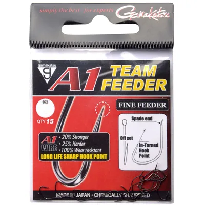 Produktbild von Gamakatsu A1 Team Feeder Hooks Fine Feeder - 15 Feederhaken, Größe:16