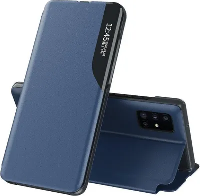 Image de Eco Leather View Housse avec support à clapet compatible avec Samsung Galaxy S25 Edge bleu