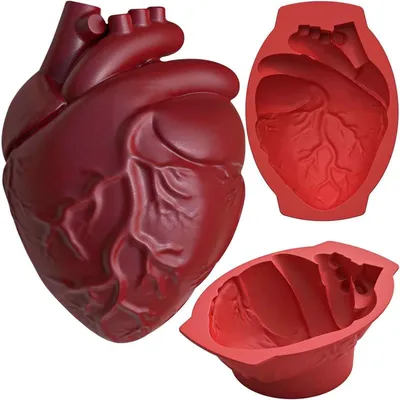 Immagine prodotto di Stampo in silicone a forma di cuore, dimensioni 23 x 16 x 7,2 cm, ideale per Halloween