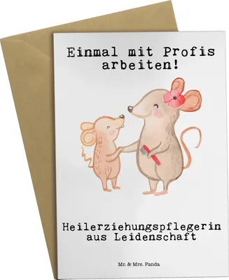 Produktbild von Mr. & Mrs. Panda Klappkarte Heilerziehungspflegerin Leidenschaft - Weiß - Geschenk, Heilpädagoge, Grußkarten, Lustig, babykarte, Ausbildung, osterkarten, einladungskarten