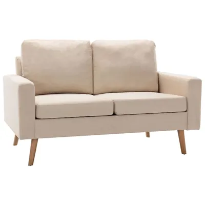 Produktbild von vidaXL 2-tlg. Sofagarnitur Stoff Creme
