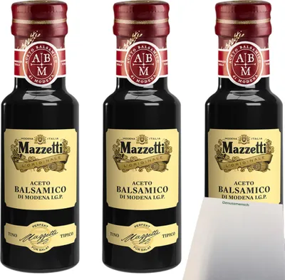Produktbild von Mazzetti piccolo Balsamico Condimento 3er Pack (3x100ml Flasche) + usy Block